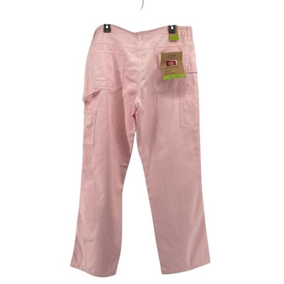 Dickies Urban Outfitters Pink High Rise Carpenter Jeans Twill Relaxed Fit 15/32 - Picture 3 of 13